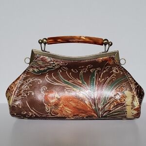 Patricia Nash Kelmscott Frame Bag In Italian Pheasant / Bronze